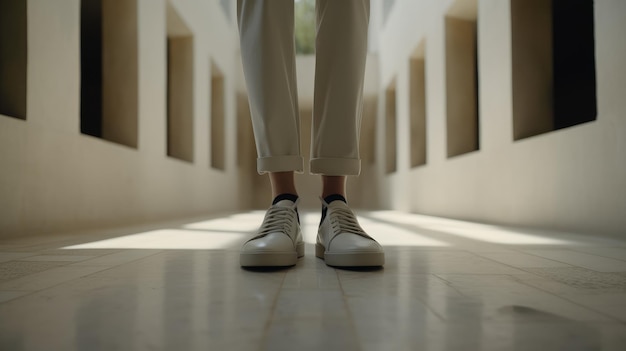 Chaussures inspirées du Bauhaus avec détails de la chapelle de Ronchamp