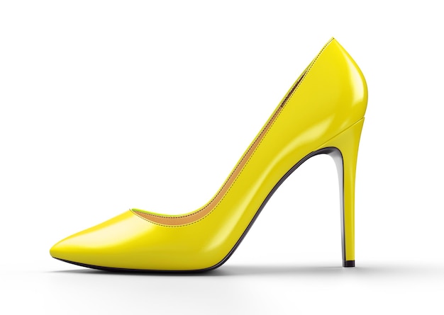 Chaussures pour femmes jaunes sur fond blanc Illustration de rendu 3D