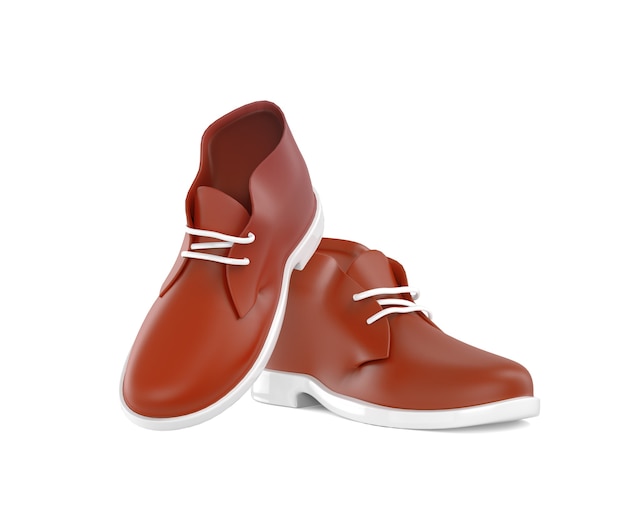 Chaussures pour hommes modernes sur blanc