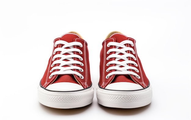 Les chaussures rouges classiques évoquent une déclaration de mode vintage isolée sur fond blanc
