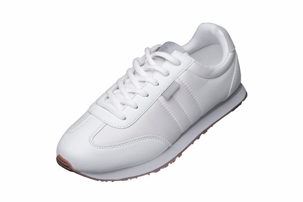 Chaussures de sport Baskets blanches en tissu avec des accents en cuir