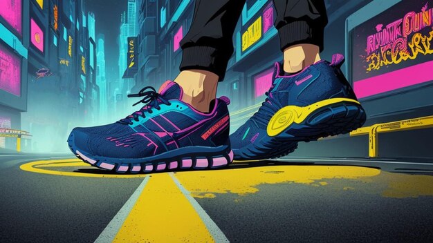 Chaussures de sport de coureurs dans le monde futur