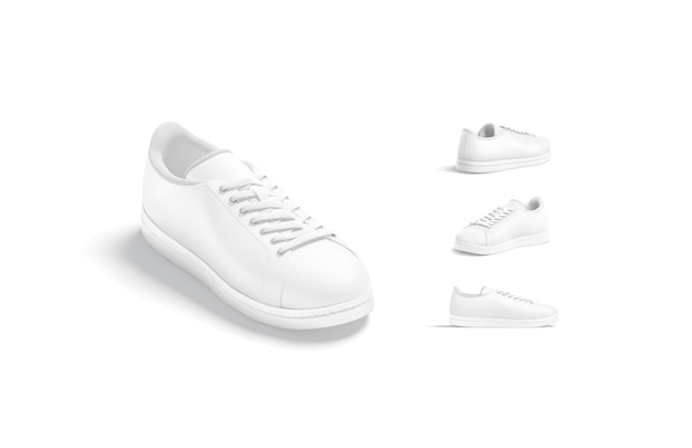 Photo chaussures de sport en cuir blanc avec dentelle chaussures respirantes avec semelle en caoutchouc chaussures classiques pour marcher dans la rue
