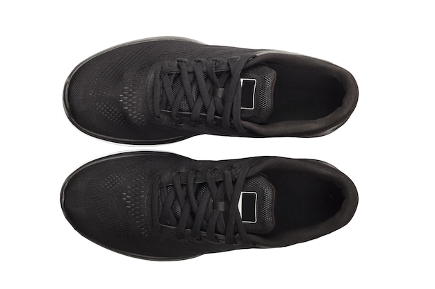 Chaussures de sport noir isolé sur fond blanc