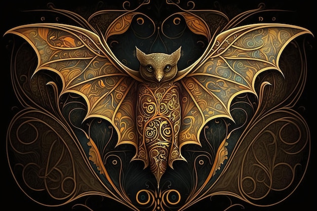 Chauve-souris dans un visuel d'art de peinture incroyable parfait pour la conception d'impression et d'affiche