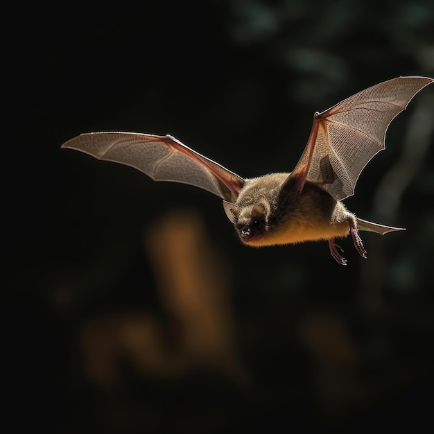 Photo une chauve-souris portant le numéro 3 vole dans les airs.