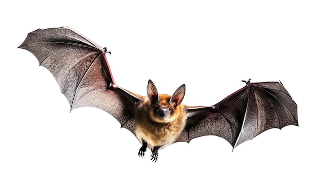 Chauve-souris volante isolée sur fond blanc IA générative