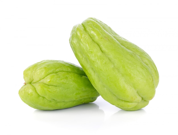 Chayote Isolée Sur Blanc