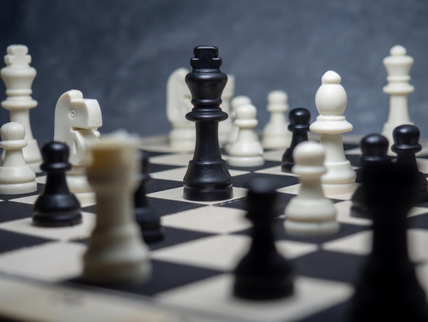 Échecs Pièces d'échecs sur le plateau Jeux de société Contre-stratégie Réflexion stratégique