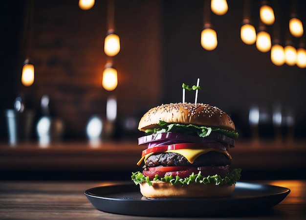 Cheddar fondant sur un burger de bœuf grillé