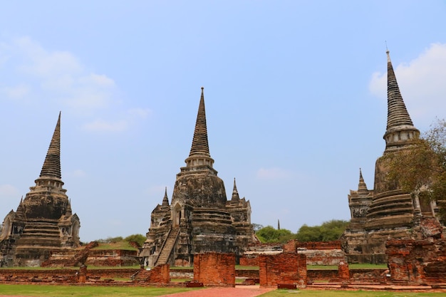 Chedi (pagode) du Wat Phra Sri Sanphet - Parcs historiques de Thaïlande dans la province d'Ayutthaya