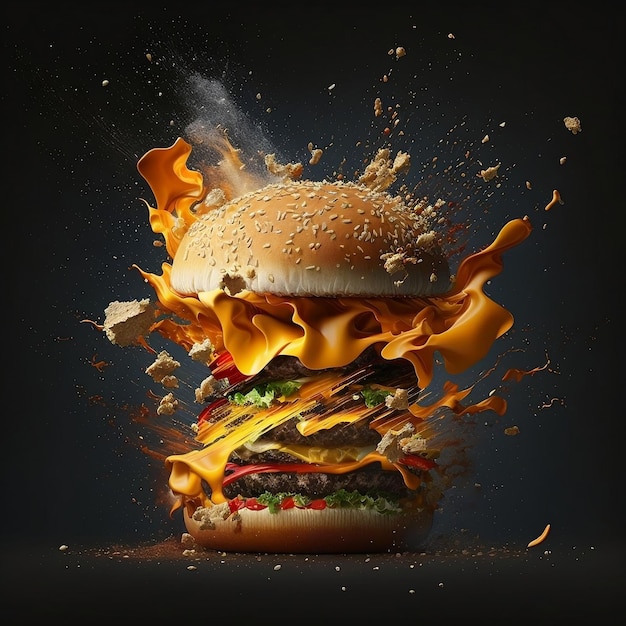 Cheeseburger Explorer les couches du Burger Generative AI