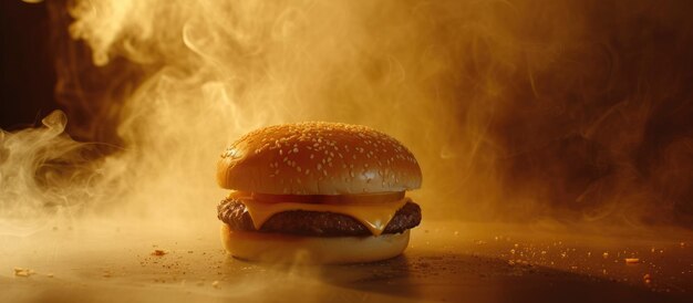 Photo cheeseburger avec une zone blanche supplémentaire