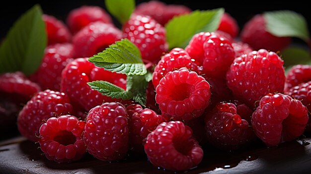 Cheesecake aux framboises sur une assiette