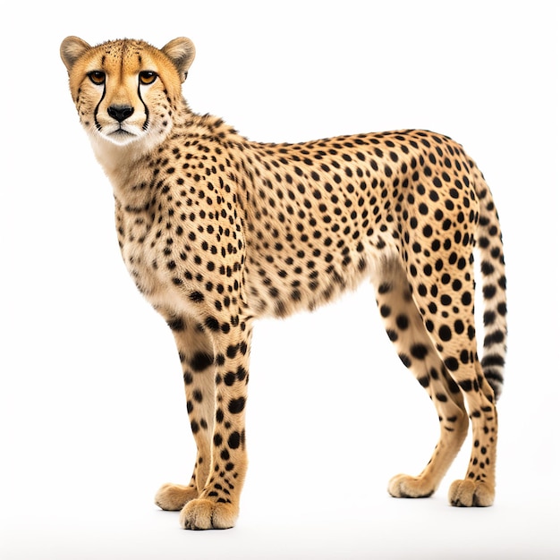 Le cheetah sur un fond blanc