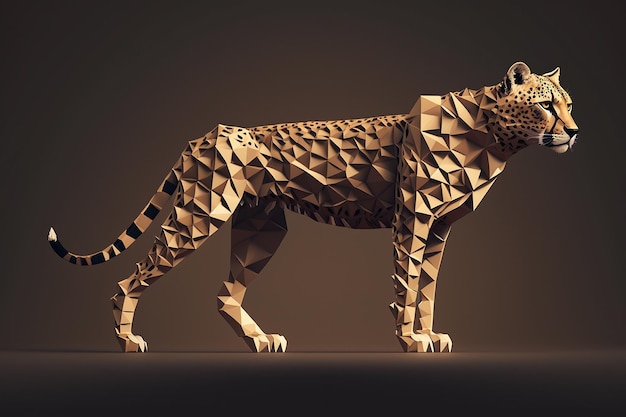 Cheetah geomatrick low poly artwork illustartion ai art généré