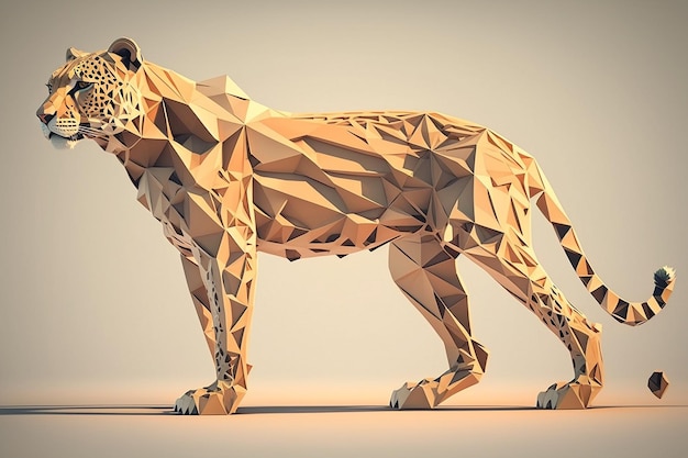 Cheetah geomatrick low poly artwork illustartion ai art généré