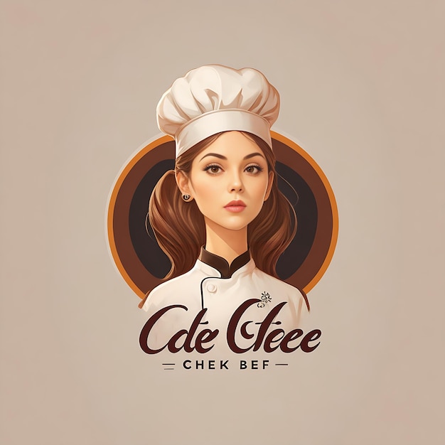 Photo chef de cuisine femme logo ai génération