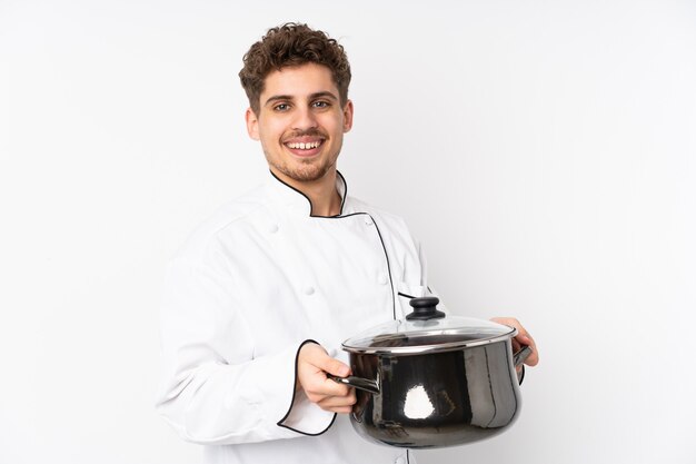 Chef homme isolé sur blanc