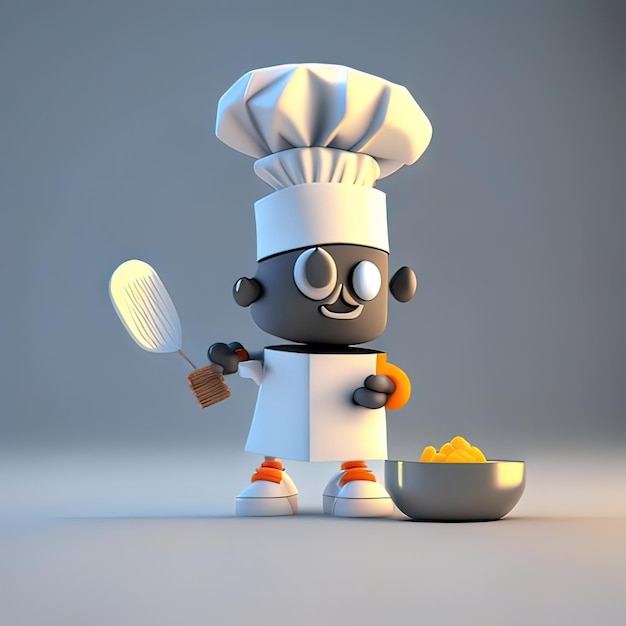 Le chef de la mascotte cuisine IA générative
