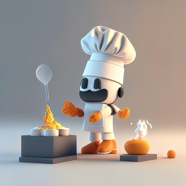 Le chef de la mascotte cuisine IA générative