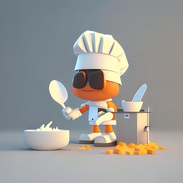 Photo le chef de la mascotte cuisine ia générative