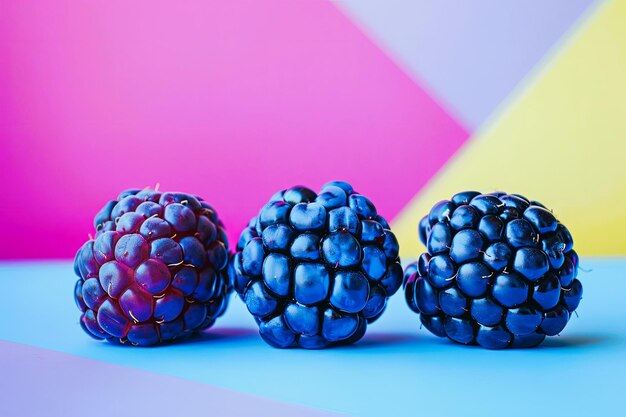 Un chef-d'œuvre de design Photo d'art Publicité alimentaire Géométrie du goût Minimalisme bleuets Blackberry