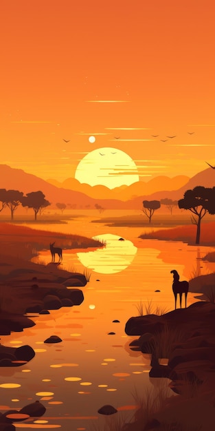 Un chef-d'œuvre de savane étrangement réaliste avec une palette de couleurs chaudes