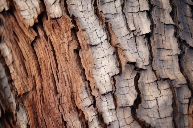 Photo un chef-d'œuvre texturé de la nature un gros plan de l'écorce d'un arbre majestueux