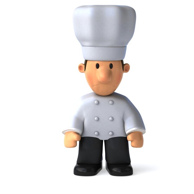 chef se sentant triste Illustration 3D