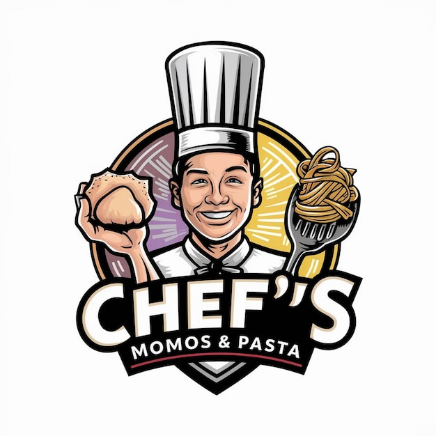 Photo les chefs momos pasta logo designes créatifs pour des délices savoureux