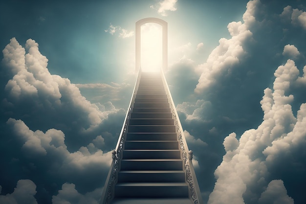 Échelle des cieux des nuages ciel concept d'escaliers élevés Contexte dans la religion