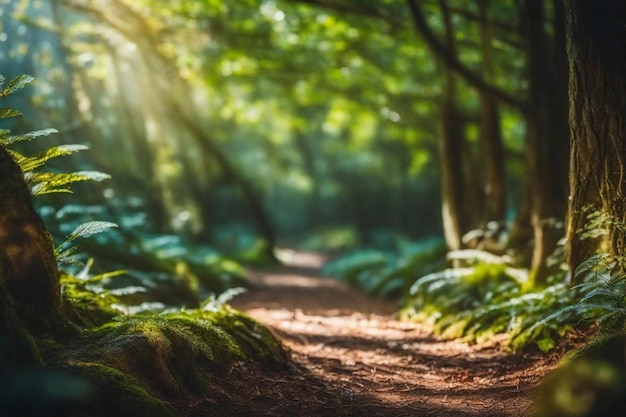 Photo un chemin dans les bois avec un chemin dans les bosques