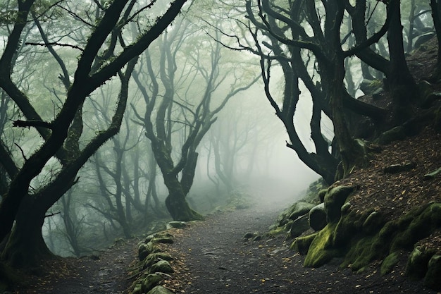 Un chemin dans les bois par personne