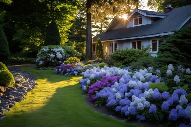 Un chemin dans le jardin.