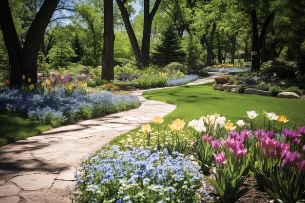 Un chemin dans le jardin.