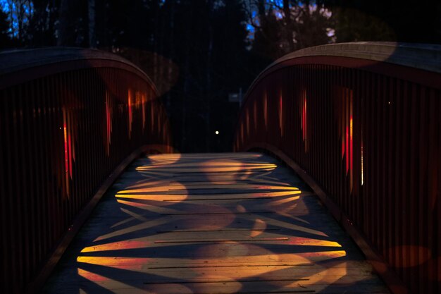 Photo chemin éclairé la nuit