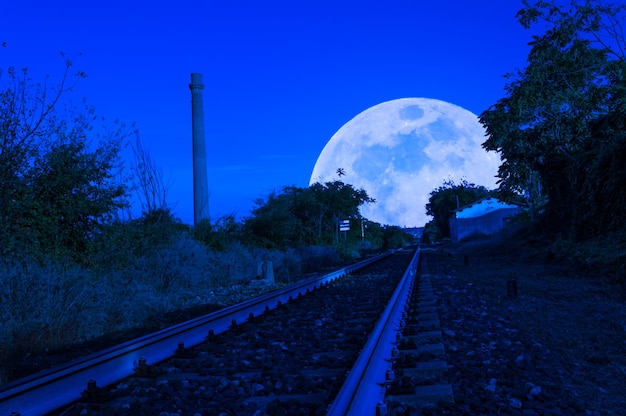 Chemin de fer de pays à la lune
