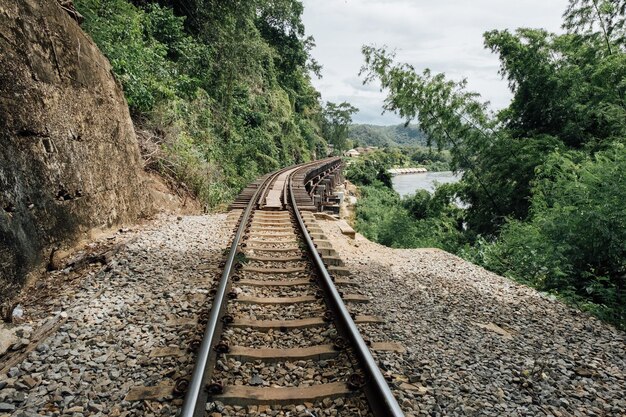 Le chemin de fer près de la rivière Kwai.