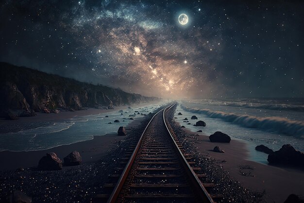 Chemin de fer vers l'océan de la galaxie
