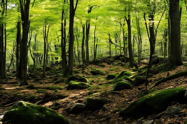 le chemin de la forêt le matin