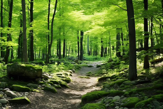 le chemin de la forêt le matin