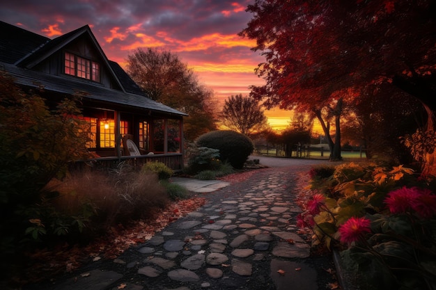 un chemin menant à une maison