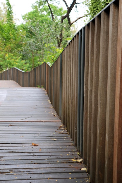 Photo chemin de randonnée par une clôture en bois