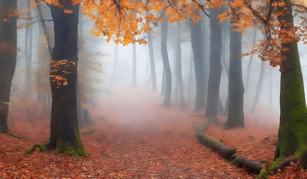 Photo un chemin à travers une forêt étrange et magnifique