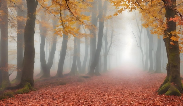 Photo un chemin à travers une forêt étrange et magnifique