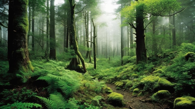 Un chemin à travers une forêt