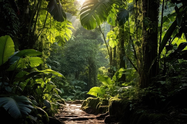 un chemin à travers une forêt