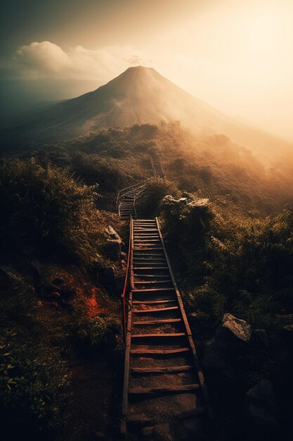 Le chemin vers le fond d'écran de la montagne