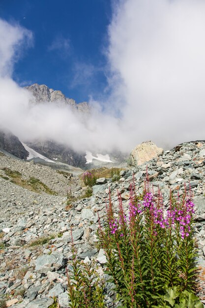 Chemin vers le sommet de la montagne Monviso, l'une des montagnes les plus pittoresques des Alpes